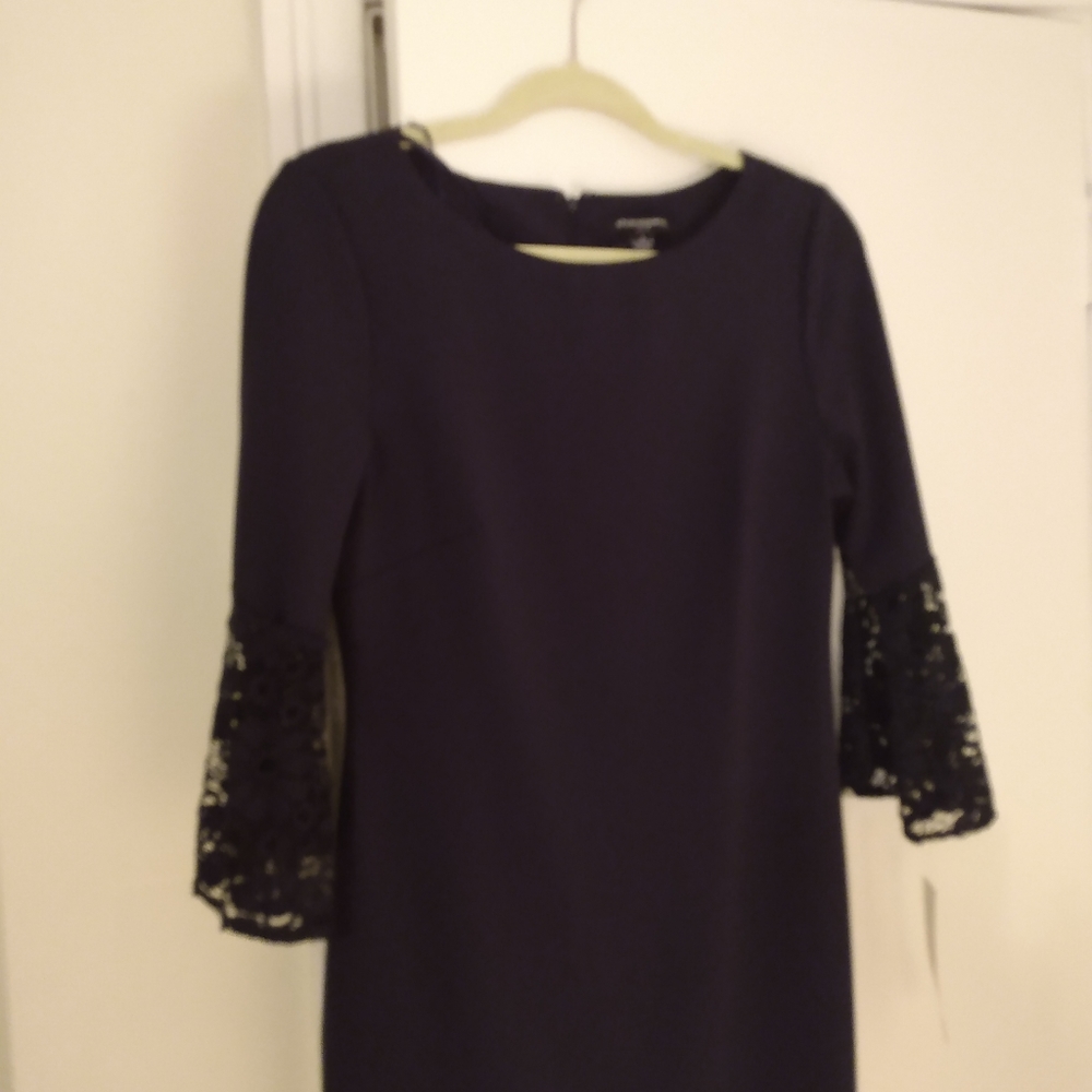 Navy blue 3/4 length Sharagano dress new with tags